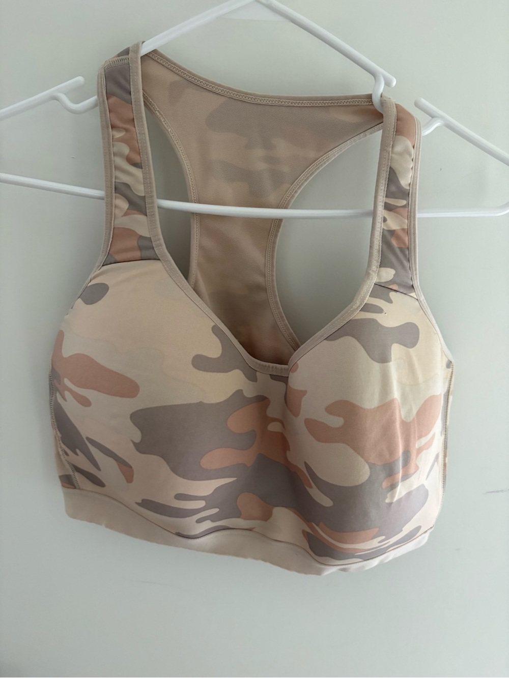 Jockey Sports Bra Women’s 2X Tan Camo Racerback Quick-Dry Athletic Activewear